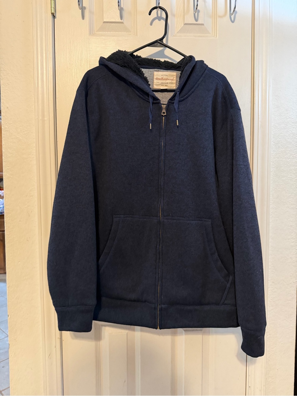 Men's Navy Zip-Up Hooded Sweater